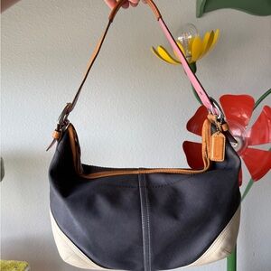 Navy Y2K Coach Hobo Bag
